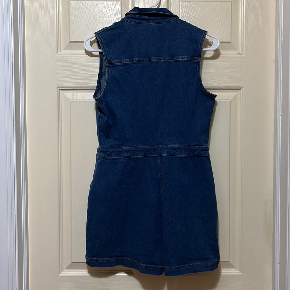 Demin Romper with Heart Pocket, Size XS/Small - Picture 2 of 10